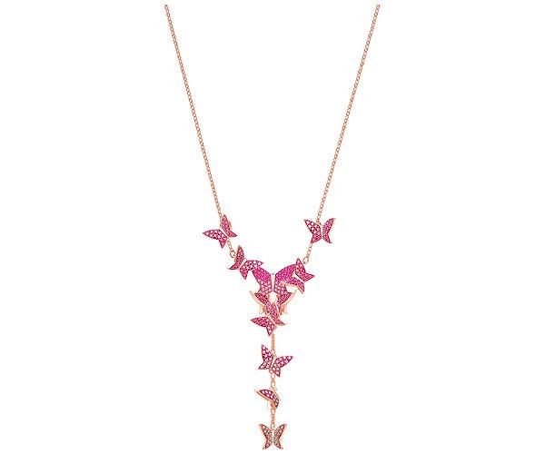 Swarovski Swarovski Lilia Y Necklace, Multi-colored, Rose Gold Plating Light Multi Rose Gold-plated