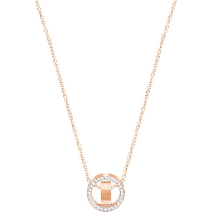 Swarovski Hollow Pendant, Small, White, Rose Gold Plating