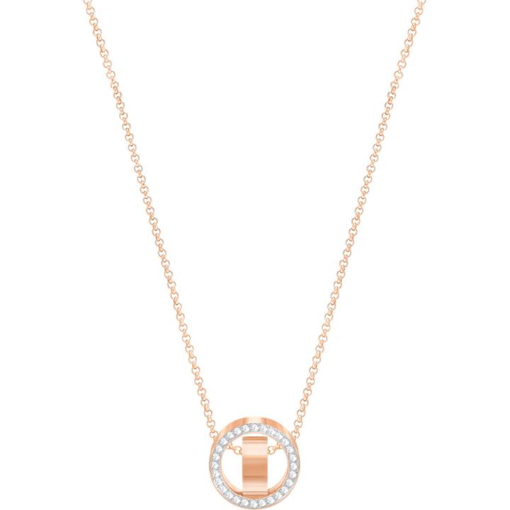 Swarovski Hollow Pendant, Small, White, Rose Gold Plating