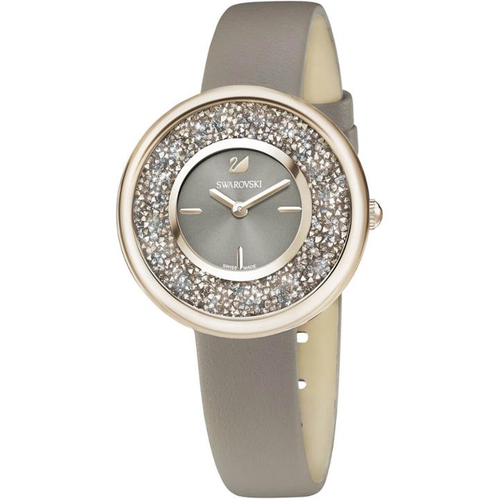 Swarovski Crystalline Pure Watch, Leather Strap, Champagne Gold Tone