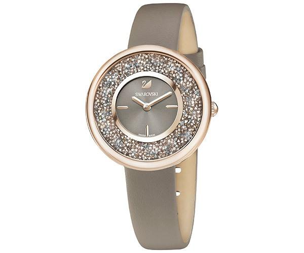 Swarovski Swarovski Crystalline Pure Watch, Leather Strap, Champagne Gold Tone Pink Champagne-gold Plated