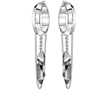 Swarovski Swarovski Atelier Swarovski By Jean Paul Gaultier Revers Hoop Earrings Gray Rhodium-plated