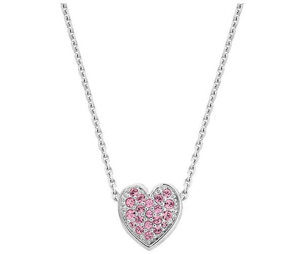 Swarovski Swarovski Pavã© Heart Pendant Pink Rhodium-plated