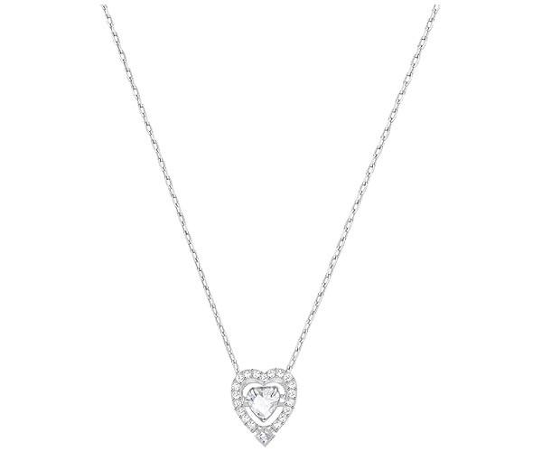 Swarovski Swarovski Sparkling Dance Heart Necklace, White White Rhodium-plated