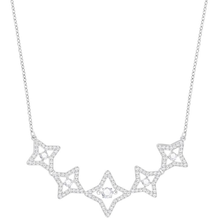 Swarovski Sparkling Dance Star Necklace, Medium, White, Rhodium Plating