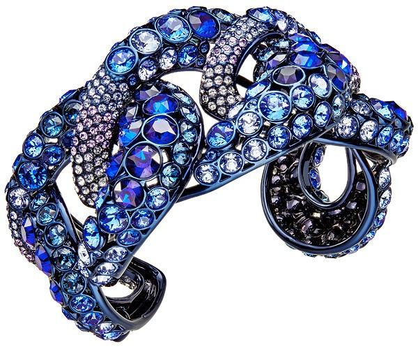 Swarovski Swarovski Tabloid Cuff, Multi-colored, Blue Pvd Plating Dark Multi