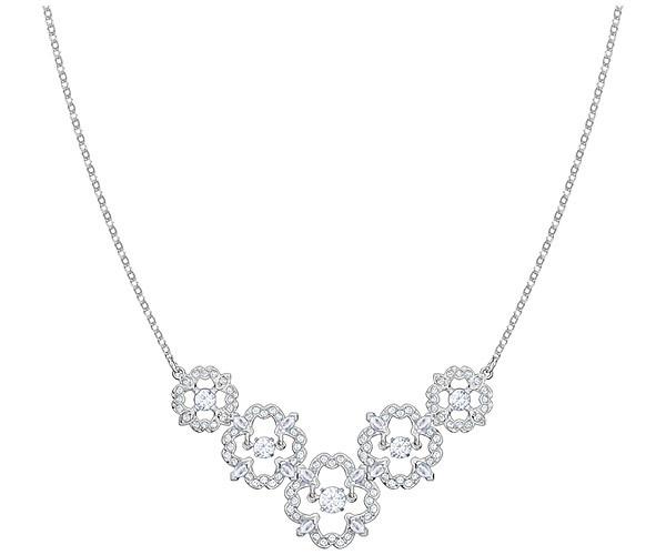 Swarovski Swarovski Sparkling Dance Flower Necklace, Medium, White, Rhodium Plating White Rhodium-plated