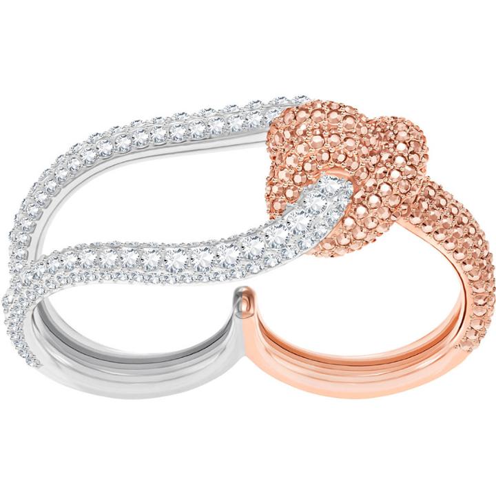 Swarovski Lifelong Double Ring, Multi-colored, Mixed Plating