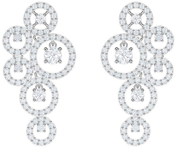 Swarovski Swarovski Creativity Pierced Earrings, White, Rhodium Plating White Rhodium-plated