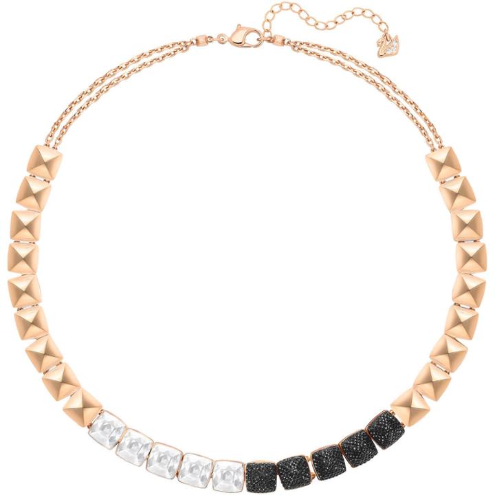 Swarovski Glance Necklace, Multi-colored, Rose Gold Plating