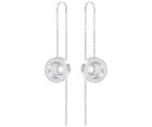 Swarovski Swarovski Hollow Chain Pierced Earrings, White, Rhodium Plating White Rhodium-plated