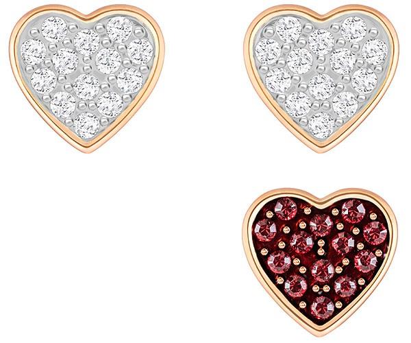 Swarovski Swarovski Crystal Wishes Heart Pierced Earring Set, Multi-colored, Rose Gold Plating White Rose Gold-plated
