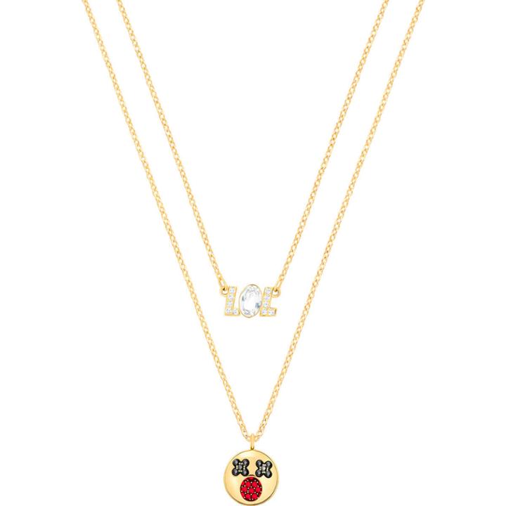 Swarovski Humorist Lol Pendant Set, Multi-colored, Gold Plating