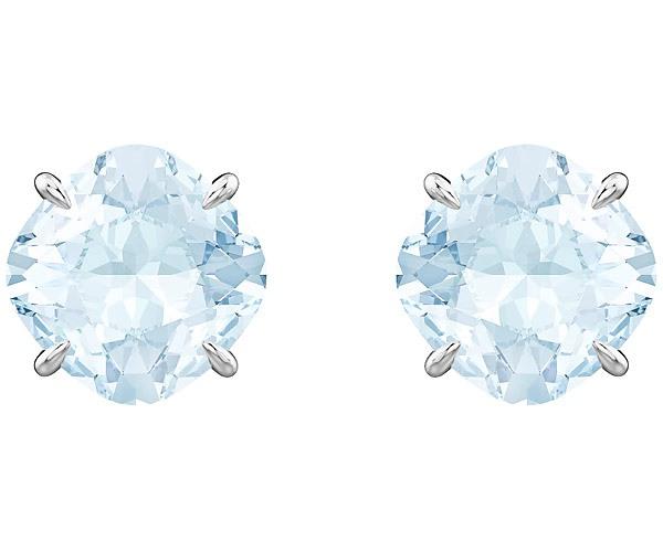 Swarovski Swarovski Mix Pierced Earrings, Blue, Rhodium Plating Green Rhodium-plated