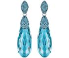 Swarovski Swarovski Height Pierced Earrings, Aqua, Rhodium Plating Aqua Rhodium-plated