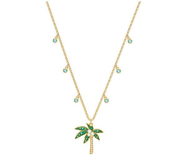Swarovski Swarovski Lime Palm Tree Necklace, Multi-colored, Gold Plating Light Multi Gold-plated