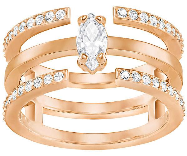 Swarovski Swarovski Gray Ring, Medium, White, Rose Gold Plating White Rose Gold-plated