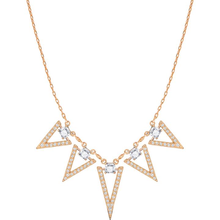 Swarovski Funk Necklace, Large, White, Rose Gold Plating
