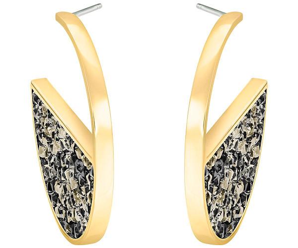 Swarovski Swarovski Crystaldust Hoop Pierced Earrings, Gold Tone Brown Gold-plated