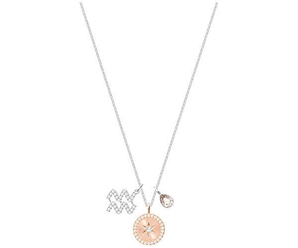 Swarovski Swarovski Zodiac Pendant, Aquarius, Gray, Rhodium Plating Gray Rhodium-plated
