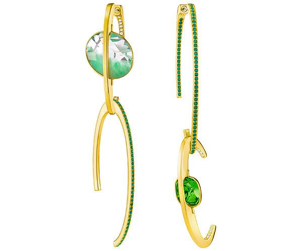 Swarovski Swarovski Land Of Hope Pierced Earrings, Green, Gold Plating Dark Multi Gold-plated