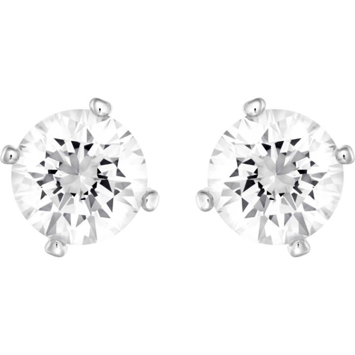 Swarovski Attract Pearl Pierced Earrings, White, Rhodium Plating
