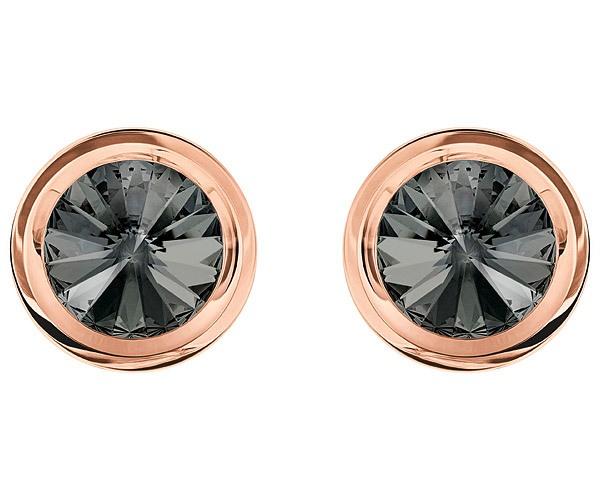 Swarovski Swarovski Round Cuff Links, Gray, Rose Gold Plating Gray Rose Gold-plated