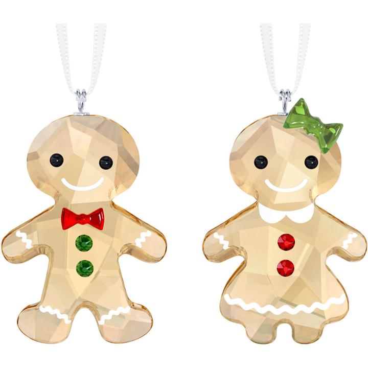 Swarovski Gingerbread Couple Ornament Set
