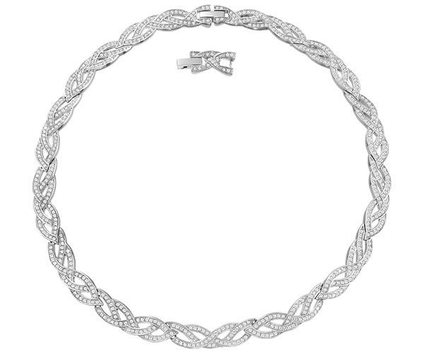 Swarovski Swarovski Curled All-around Necklace White Rhodium-plated