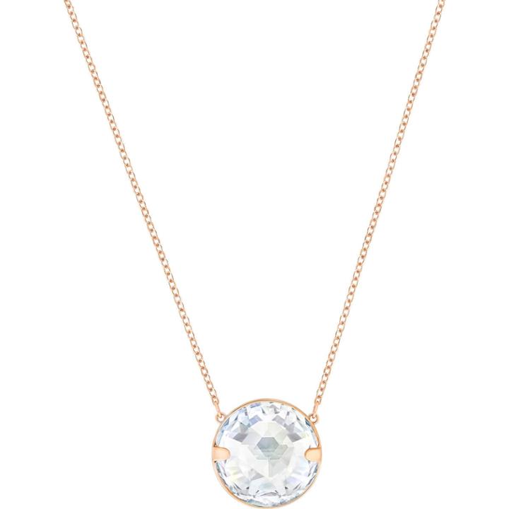 Swarovski Globe Necklace, White, Rhodium Plating