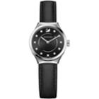 Swarovski Dreamy Watch, Leather Strap, Black, Silver Tone