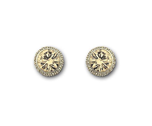 Swarovski Swarovski Flirt Pierced Earrings Brown Gold-plated
