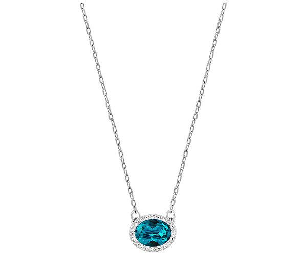Swarovski Swarovski Christie Oval Necklace Aqua Rhodium-plated