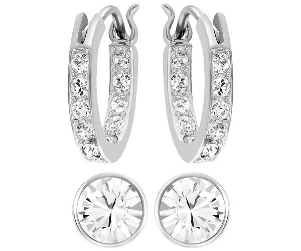 Swarovski Swarovski Canvas Pierced Earrings Set White Rhodium-plated