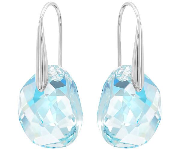 Swarovski Swarovski Galet Pierced Earrings, Blue, Rhodium Plating Olive Rhodium-plated