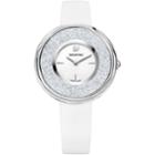 Swarovski Crystalline Pure Watch, Leather Strap, White, Silver Tone