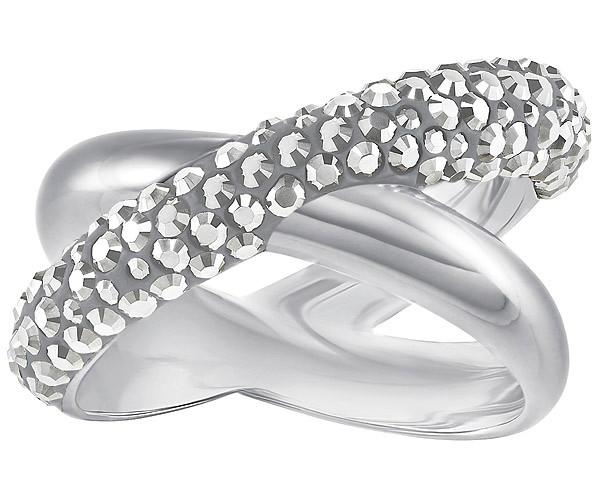 Swarovski Swarovski Crystaldust Cross Ring, Gray, Palladium Plating Gray Rhodium-plated