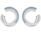 Swarovski Swarovski Hero Hoop Pierced Earrings, Blue, Rhodium Plating Teal Rhodium-plated