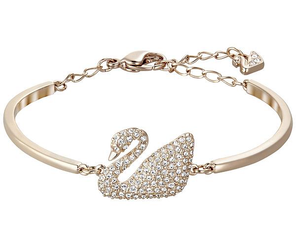 Swarovski Swarovski Swan Bangle, White, Rose Gold Plating White Rose Gold-plated