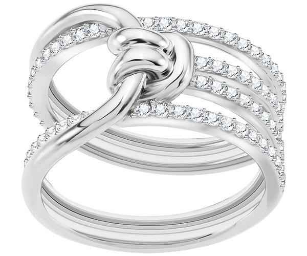 Swarovski Swarovski Lifelong Wide Ring, White, Rhodium Plating White Rhodium-plated
