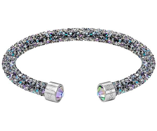 Swarovski Swarovski Crystaldust Cuff, Multi-colored, Stainless Steel Purple Stainless Steel