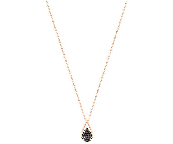 Swarovski Swarovski Ginger Necklace, Small, Gray, Rose Gold Plating Gray Rose Gold-plated