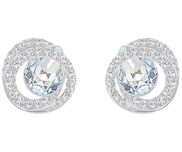 Swarovski Swarovski Generation Pierced Earrings, Blue, Rhodium Plating Teal Rhodium-plated