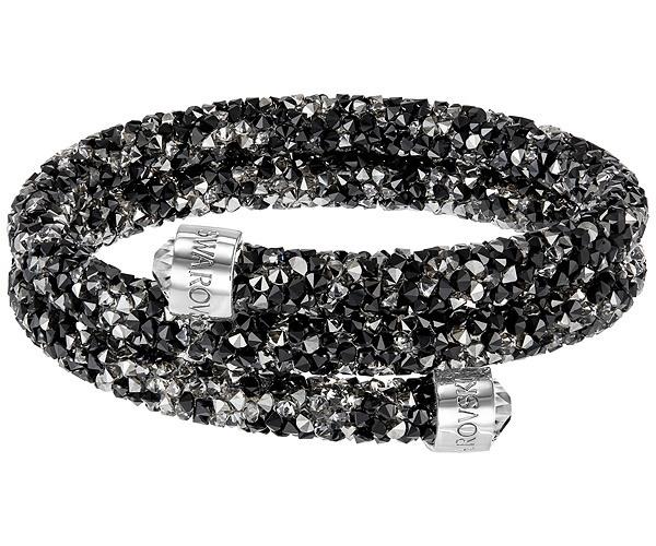 Swarovski Swarovski Crystaldust Double Bangle, Multi-colored, Stainless Steel Dark Multi Stainless Steel