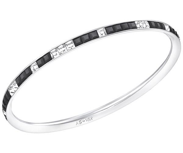 Swarovski Swarovski Atelier Swarovski By Viktor And Rolf, Thin Frozen Crystals Bangle Black Rhodium-plated