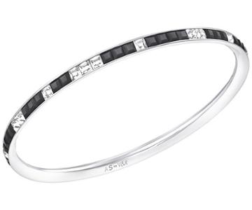 Swarovski Swarovski Atelier Swarovski By Viktor And Rolf, Thin Frozen Crystals Bangle Black Rhodium-plated