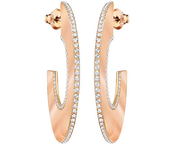 Swarovski Swarovski Gelane Hoop Pierced Earrings, White White Rose Gold-plated