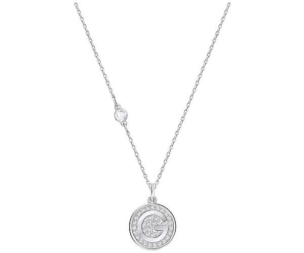 Swarovski Swarovski Letter G Pendant, White, Rhodium Plating White Rhodium-plated