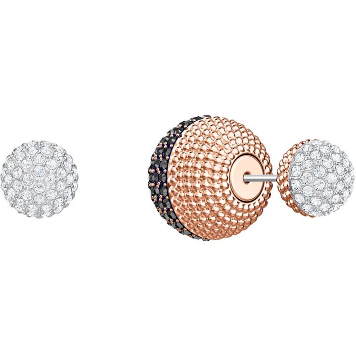 Swarovski Lollypop Pierced Earrings, Black, Rose Gold Plating