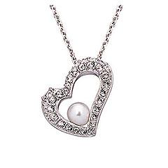Swarovski Heart With Pearl Pendant